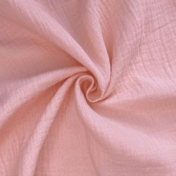 Ткань Муслин Жатый, цвет Нежно-Розовый (на отрез)  в Владивостоке