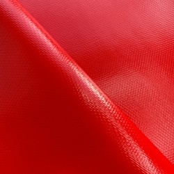 Ткань ПВХ 600 гр/м2 плотная, Красный (Ширина 150см), на отрез  в Владивостоке