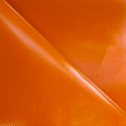 Ткань ПВХ 450 гр/м2, Оранжевый (Ширина 160см), на отрез  в Владивостоке