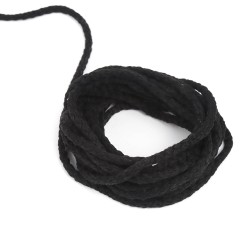 Шнур для одежды тип 2, цвет Чёрный (плетено-вязаный/полиэфир)  в Владивостоке